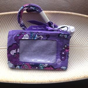 Vera Bradley ID Zip Case and Lanyard Enchanted Garden NWT